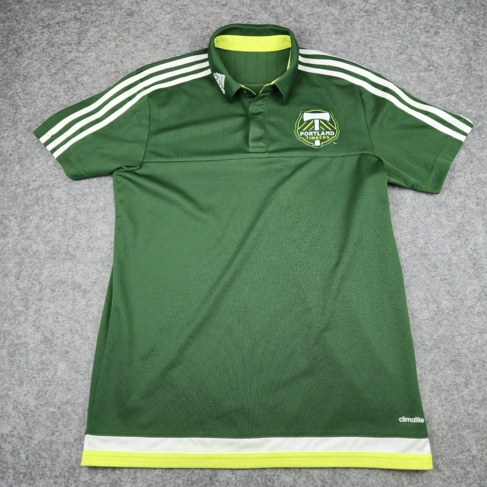 Adidas Football Portland Timbers Jersey Mens M Green Climalite Soccer Polo Shirt